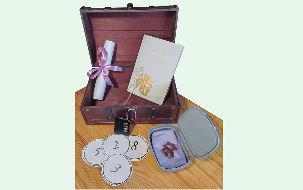 chasse au trésor gratitude aventure coffre
