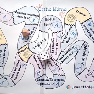 jeu éducatif à imprimer, plateau, orthographe